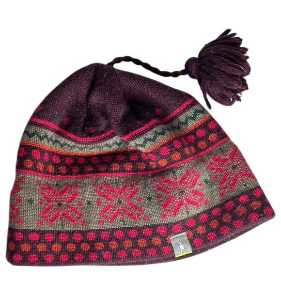 Smart wool merino wool blend Pom Pom winter beanie hat . Size Small/medium - Picture 1 of 4